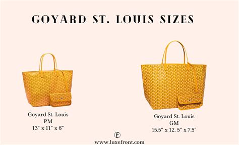 saint louis gm bag goyard|goyard tote bag size comparison.